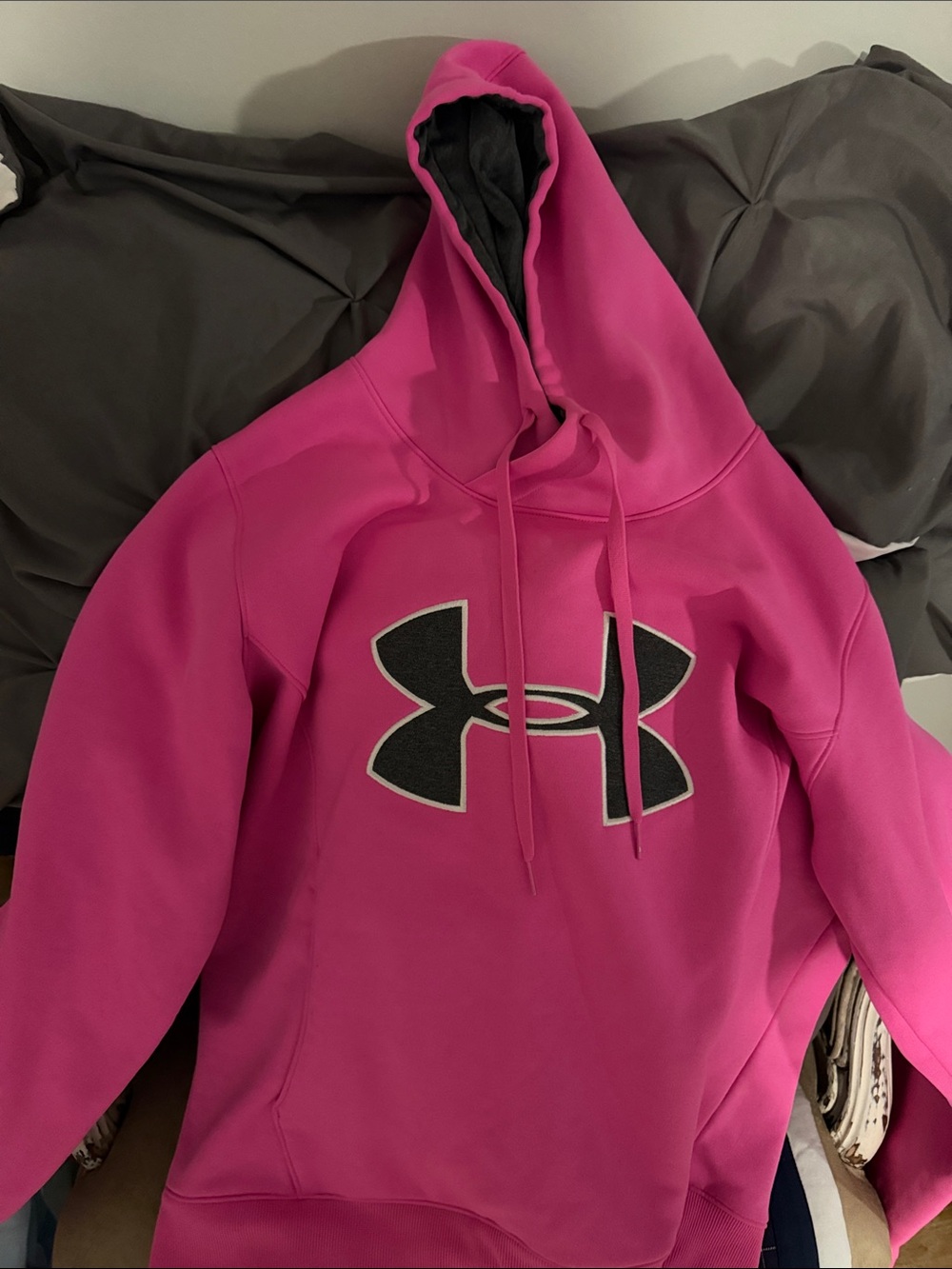 Under Armour Hot Pink Hoodie with Black Logo
